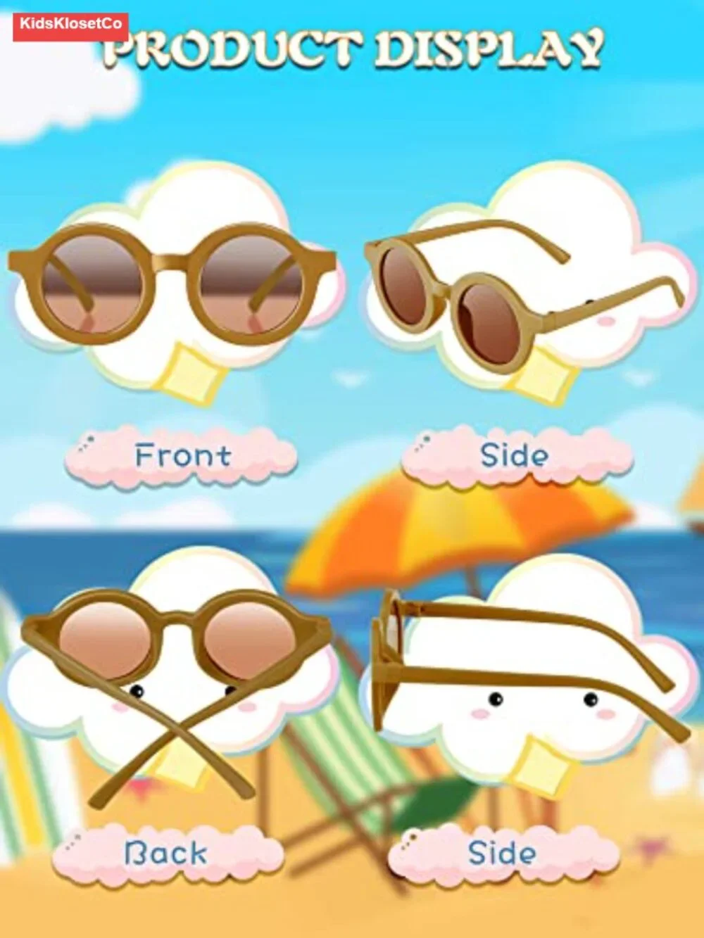 8 Pack Round Polarized Sunglasses for Kids Toddler Party Beach